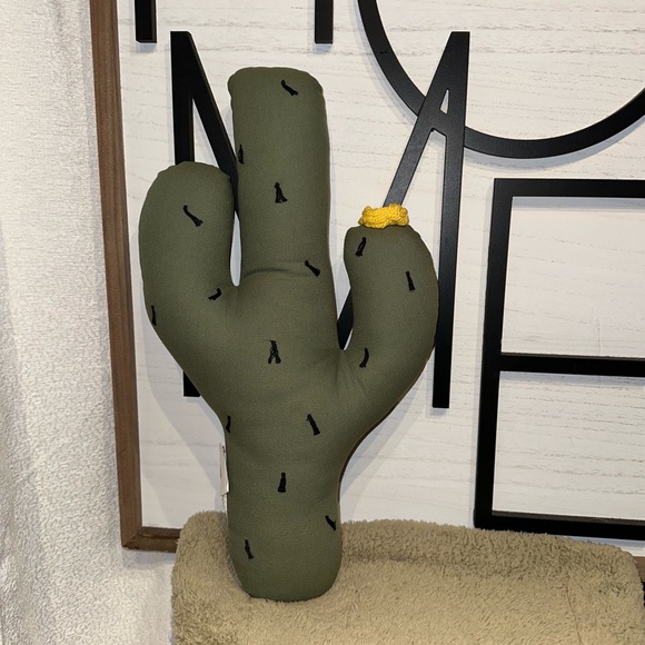 Pillowfort Other - Pillowfort Green Cactus Yellow Flower Figural Decorative Plush Throw Pillow